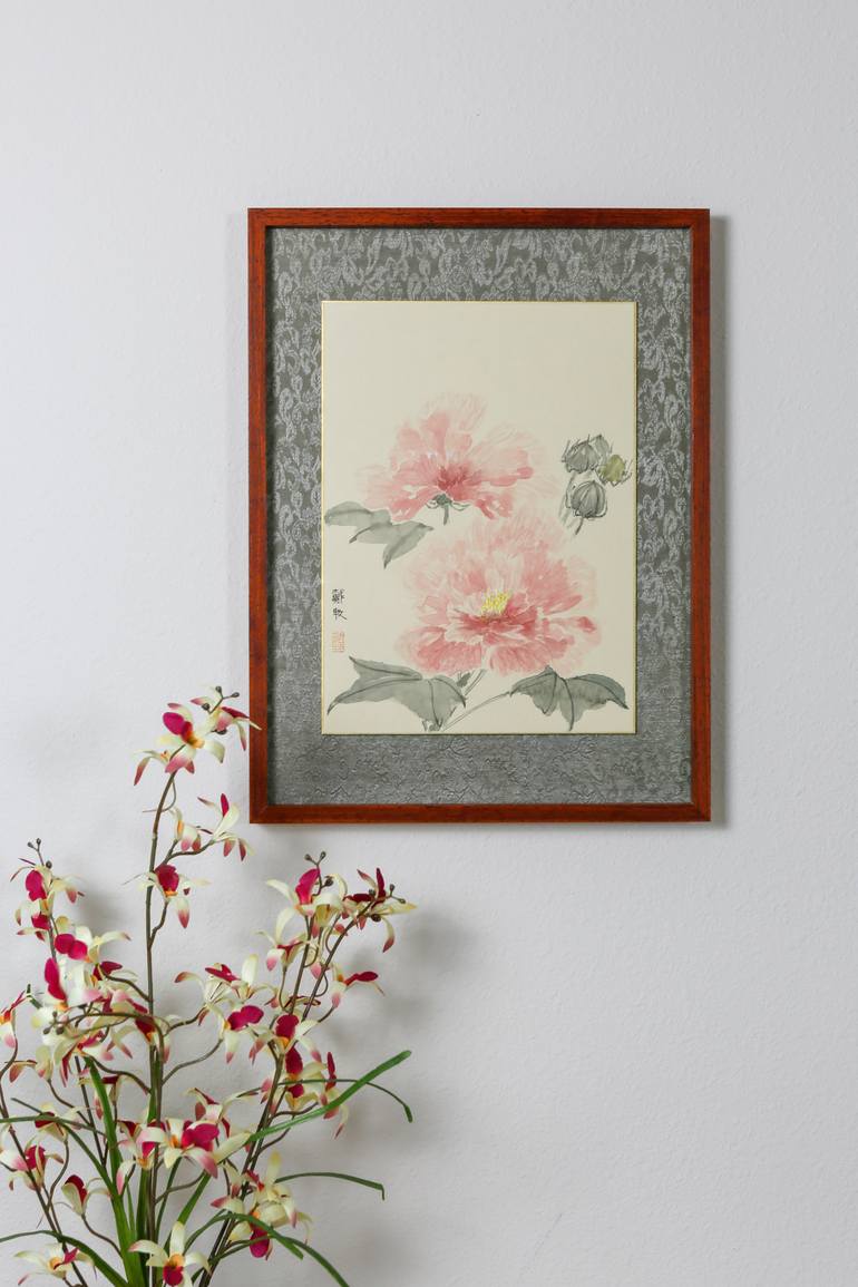 Original Expressionism Floral Painting by Mu Dai