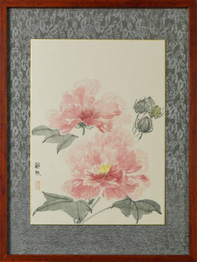Original Expressionism Floral Painting by Mu Dai
