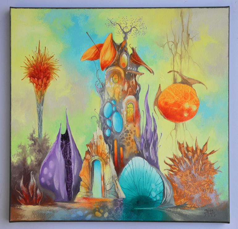 Original Surrealism Fantasy Painting by Zoltan Ducsai