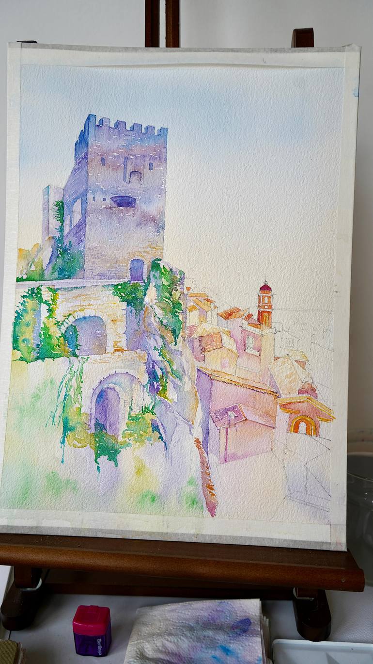 Original Impressionism Landscape Painting by Kseniia Vorotnikova