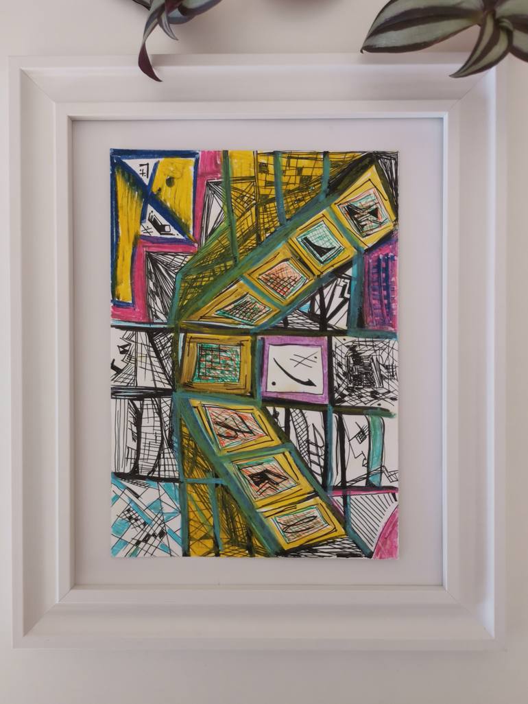 Original Abstract Expressionism Abstract Drawing by Ines Bel