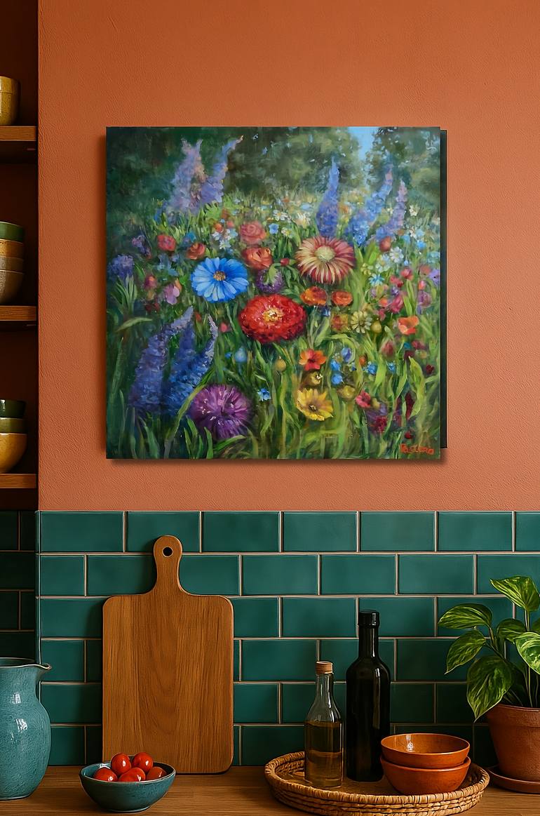Original Baroque Garden Painting by Arti Pasiero
