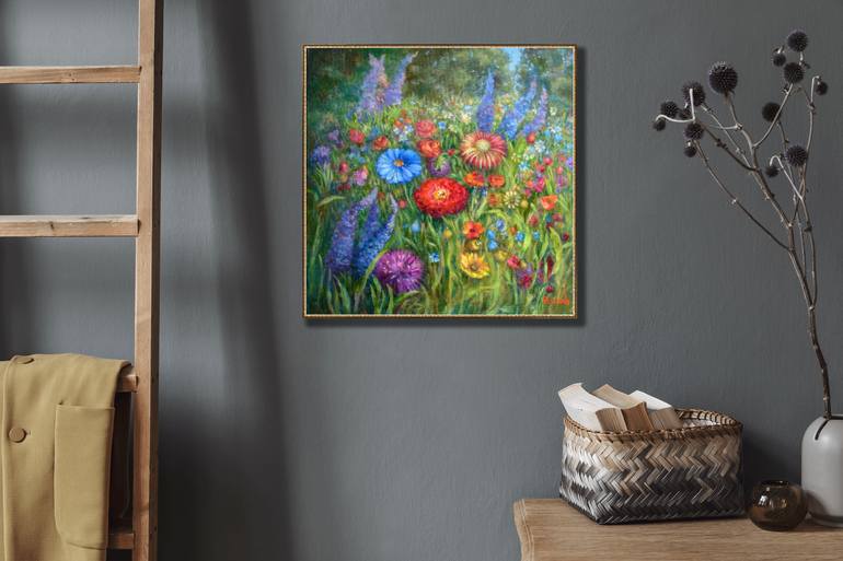Original Baroque Garden Painting by Arti Pasiero