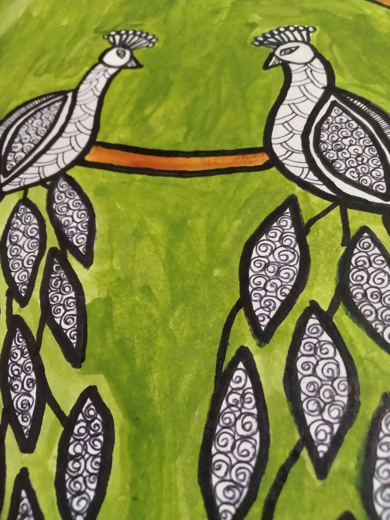 Original Folk Nature Drawing by Mansi Jain