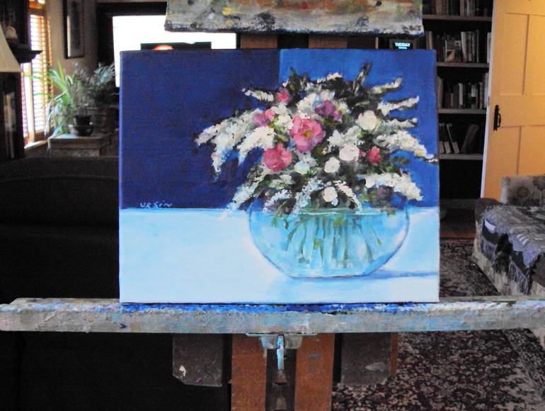 Original Impressionism Floral Painting by Diane Ursin