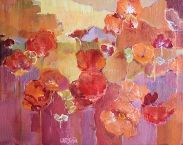 Original Abstract Expressionism Floral Paintings by Diane Ursin
