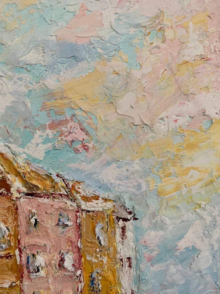 Original Impressionism Architecture Painting by Dora Kalinova