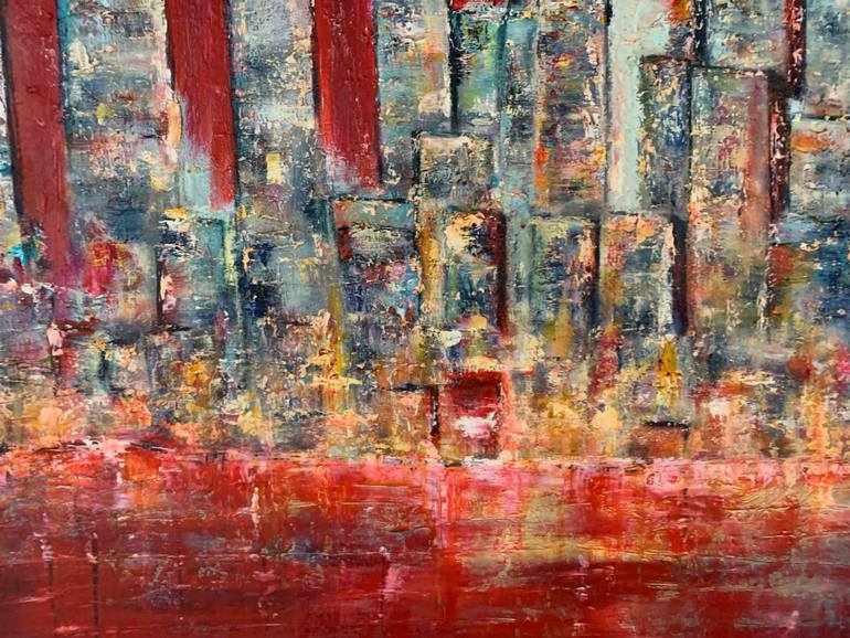 Original Abstract Expressionism Landscape Painting by Dora Kalinova
