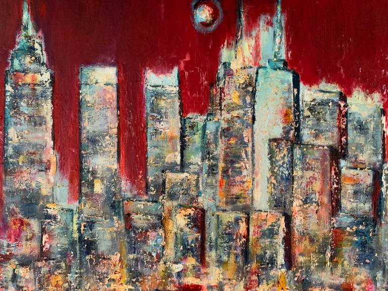Original Abstract Expressionism Landscape Painting by Dora Kalinova