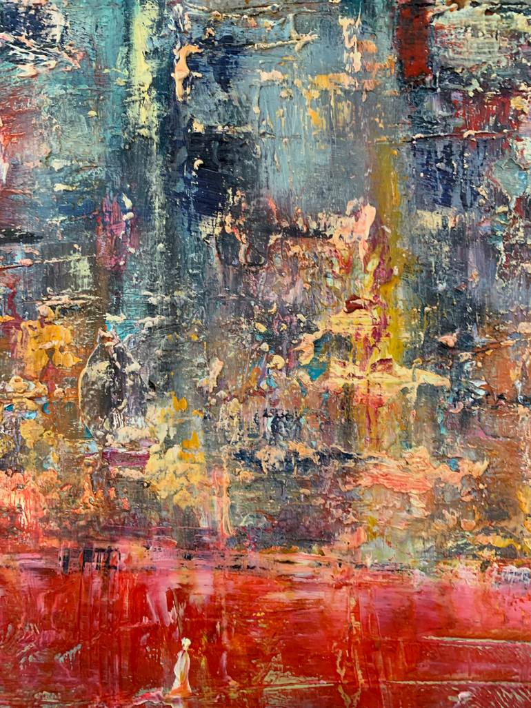 Original Abstract Expressionism Landscape Painting by Dora Kalinova