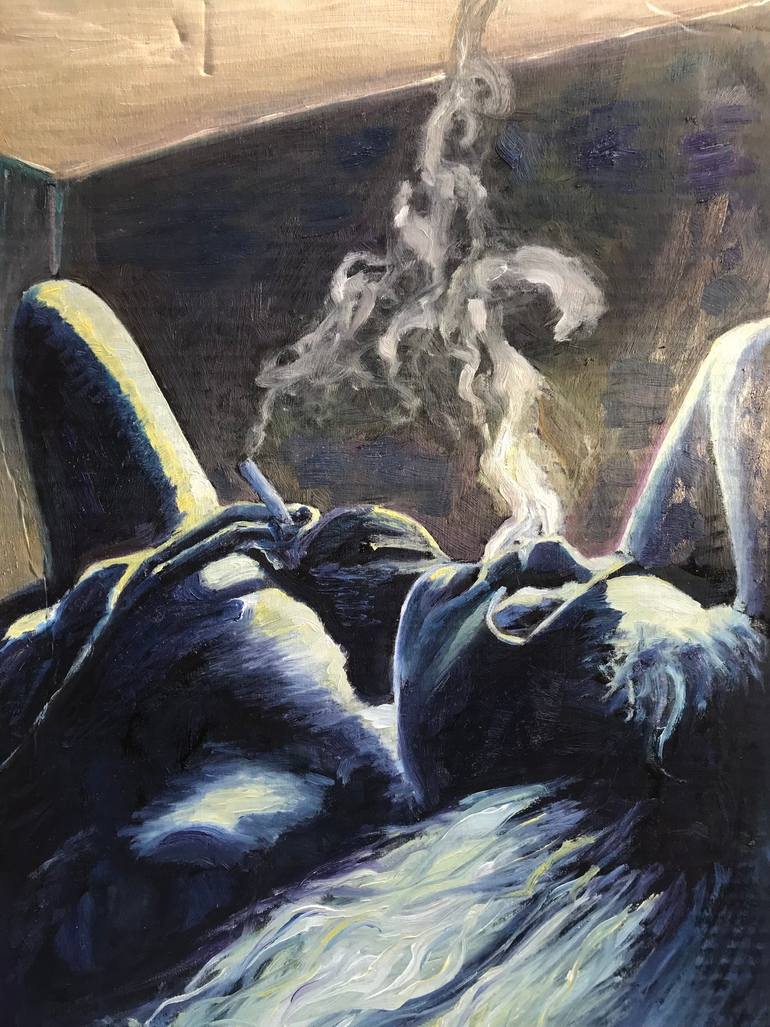 Cigarette after sex Original Painting by jana dostalova
