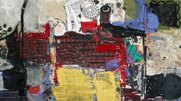 Original Abstract Expressionism Abstract Collage by Mikhail Gubin