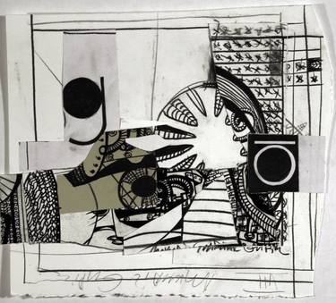 Original Abstract Expressionism Abstract Collage by Mikhail Gubin
