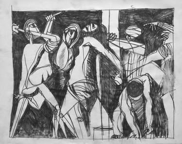 Original Expressionism People Drawings by Mikhail Gubin