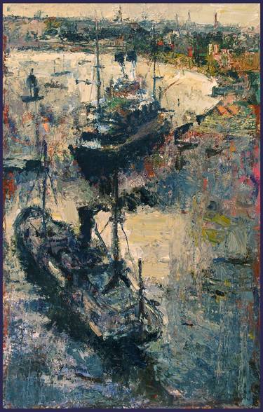 Print of Impressionism Ship Paintings by Mikhail Gubin