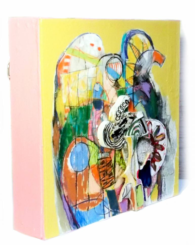 Original Cubism Abstract Collage by Mikhail Gubin