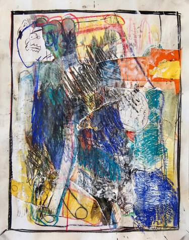 Original Abstract Expressionism Abstract Collage by Mikhail Gubin