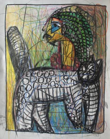 Original Expressionism Animal Drawings by Mikhail Gubin