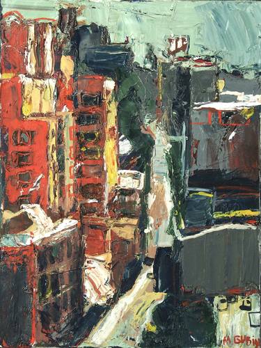 Original Expressionism Cities Paintings by Mikhail Gubin