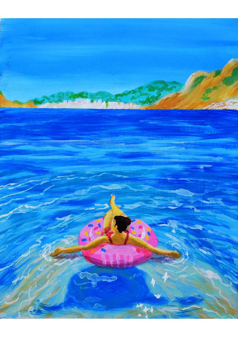 Original Contemporary Beach Painting by Raquel Folgarona Arias