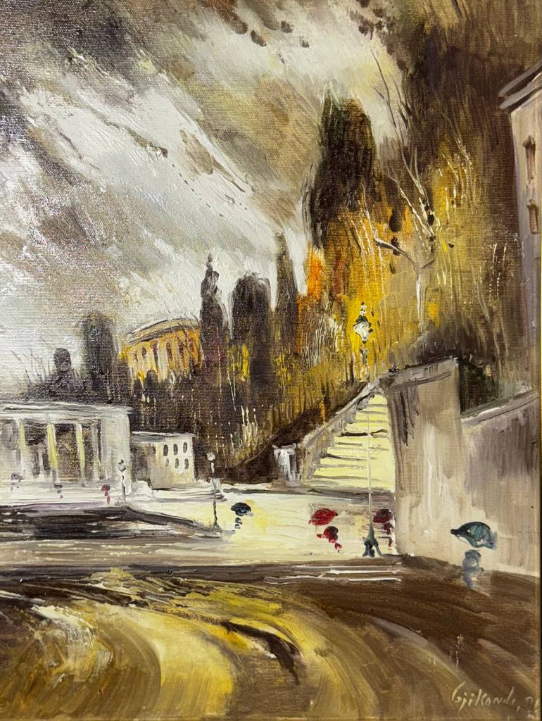 Original Impressionism Landscape Painting by Vangjel Gjikondi Art
