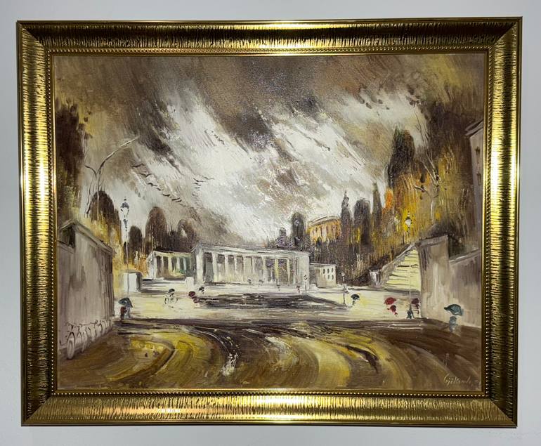 Original Impressionism Landscape Painting by Vangjel Gjikondi Art