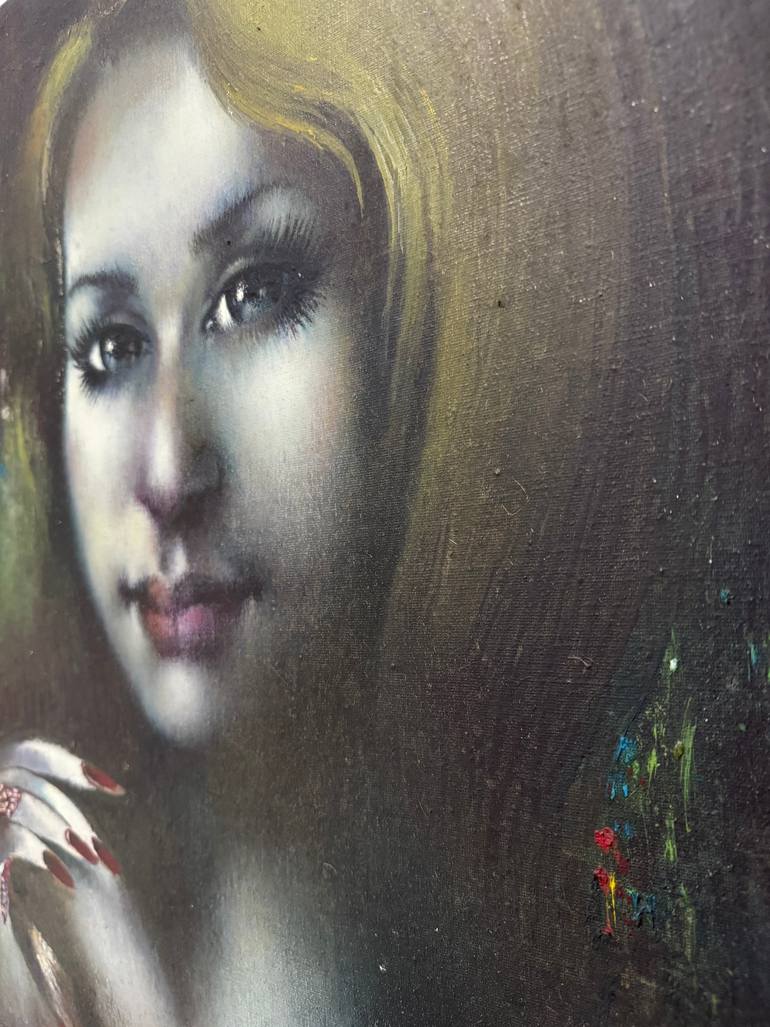 Original Figurative Women Painting by Vangjel Gjikondi Art