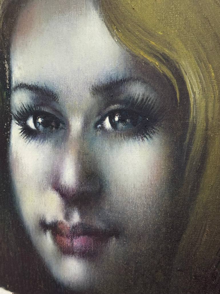 Original Figurative Women Painting by Vangjel Gjikondi Art