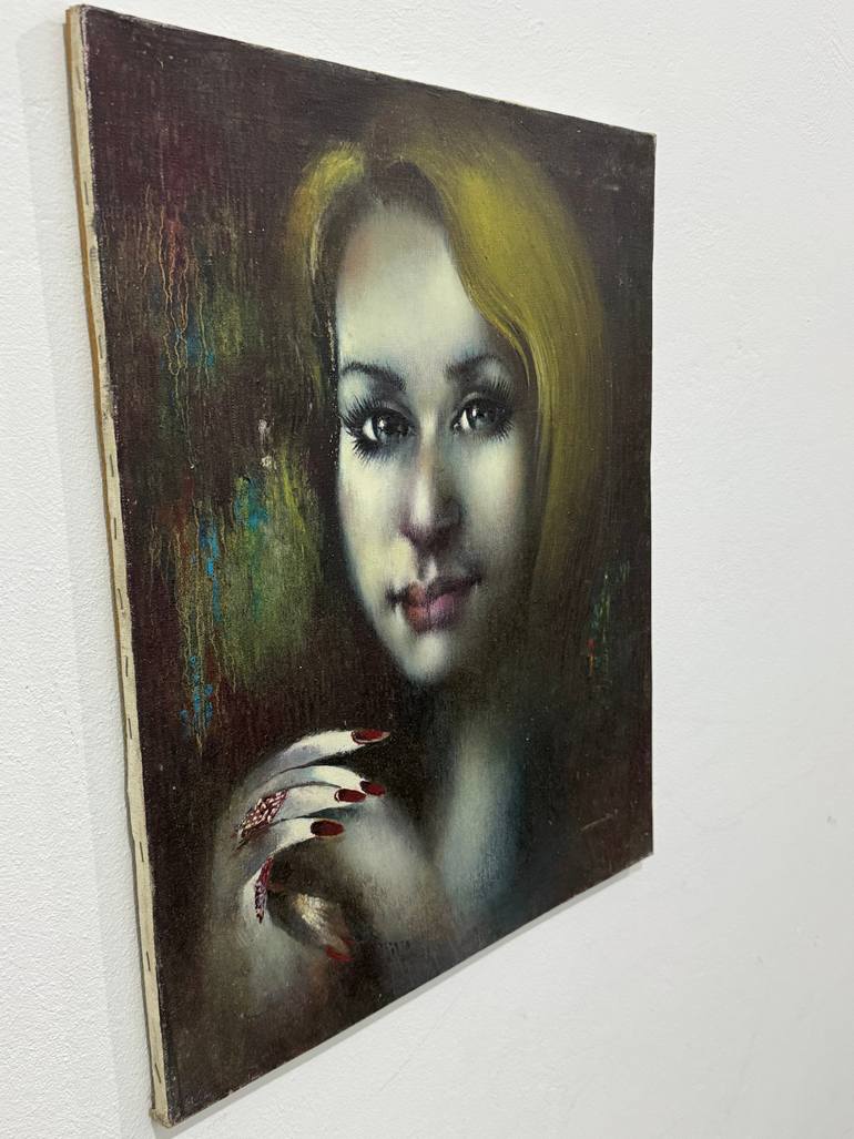 Original Figurative Women Painting by Vangjel Gjikondi Art