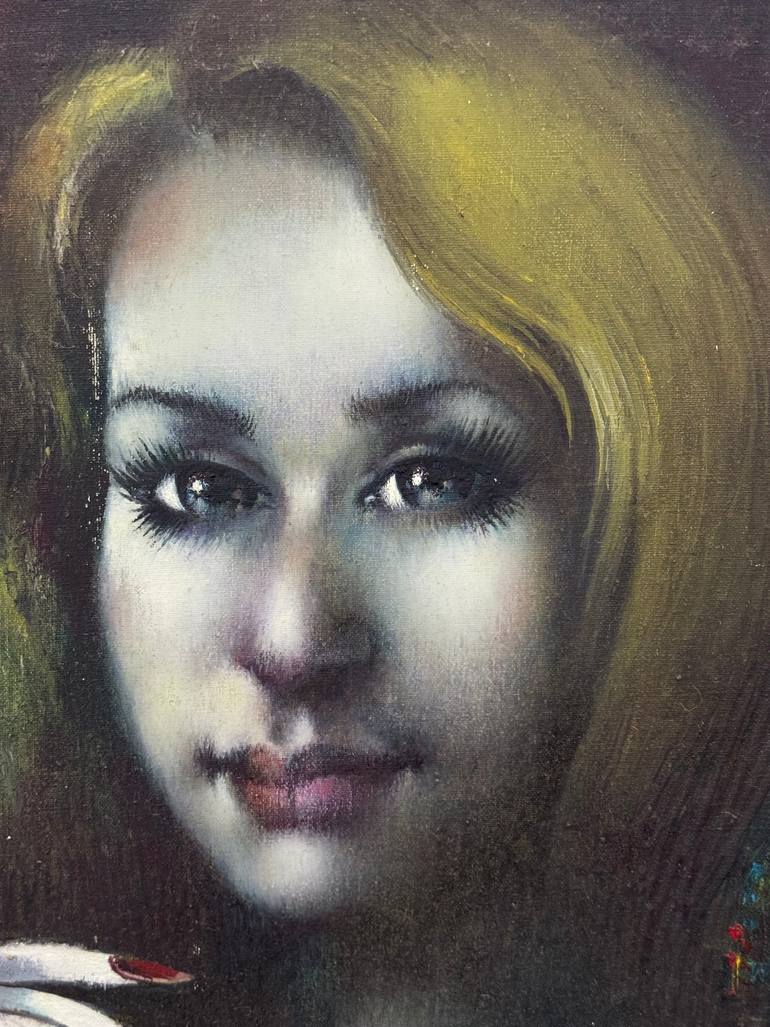 Original Figurative Women Painting by Vangjel Gjikondi Art