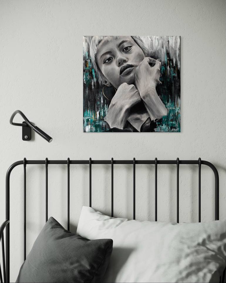 Original Abstract Expressionism People Painting by Zahra Mehrali-Scott