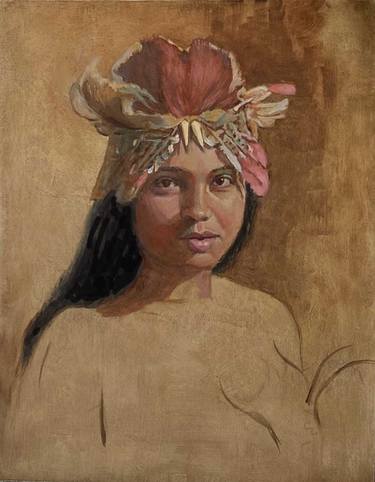 Saatchi Art Artist Michael Foulkrod; Paintings, “head study native girl” #art