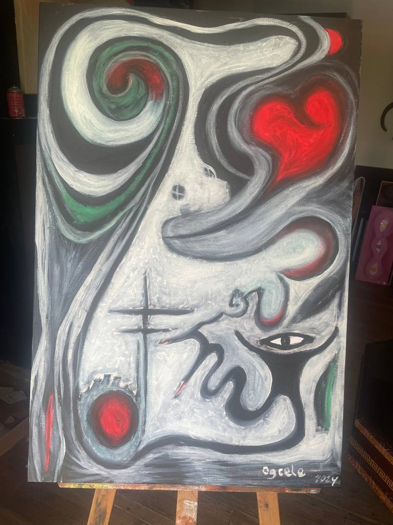 Original Conceptual Abstract Painting by Oscar Gonzalez Celemin