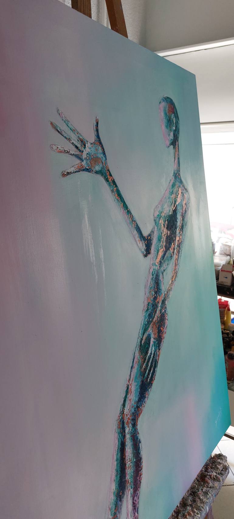 Original Abstract Expressionism People Painting by Nektarios Sioulas