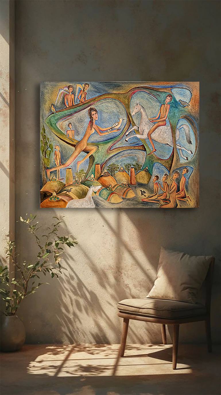 Original Contemporary People Painting by Lili Ghane