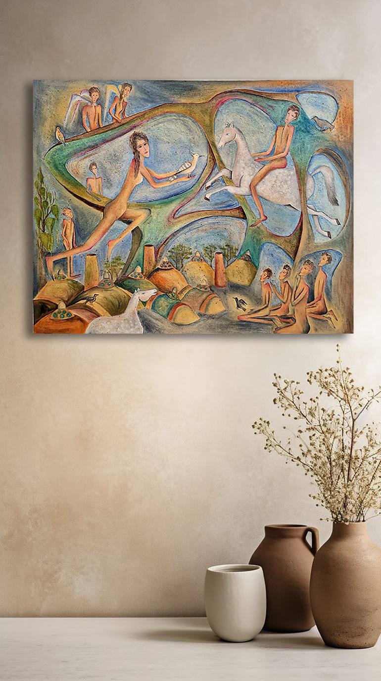 Original Contemporary People Painting by Lili Ghane
