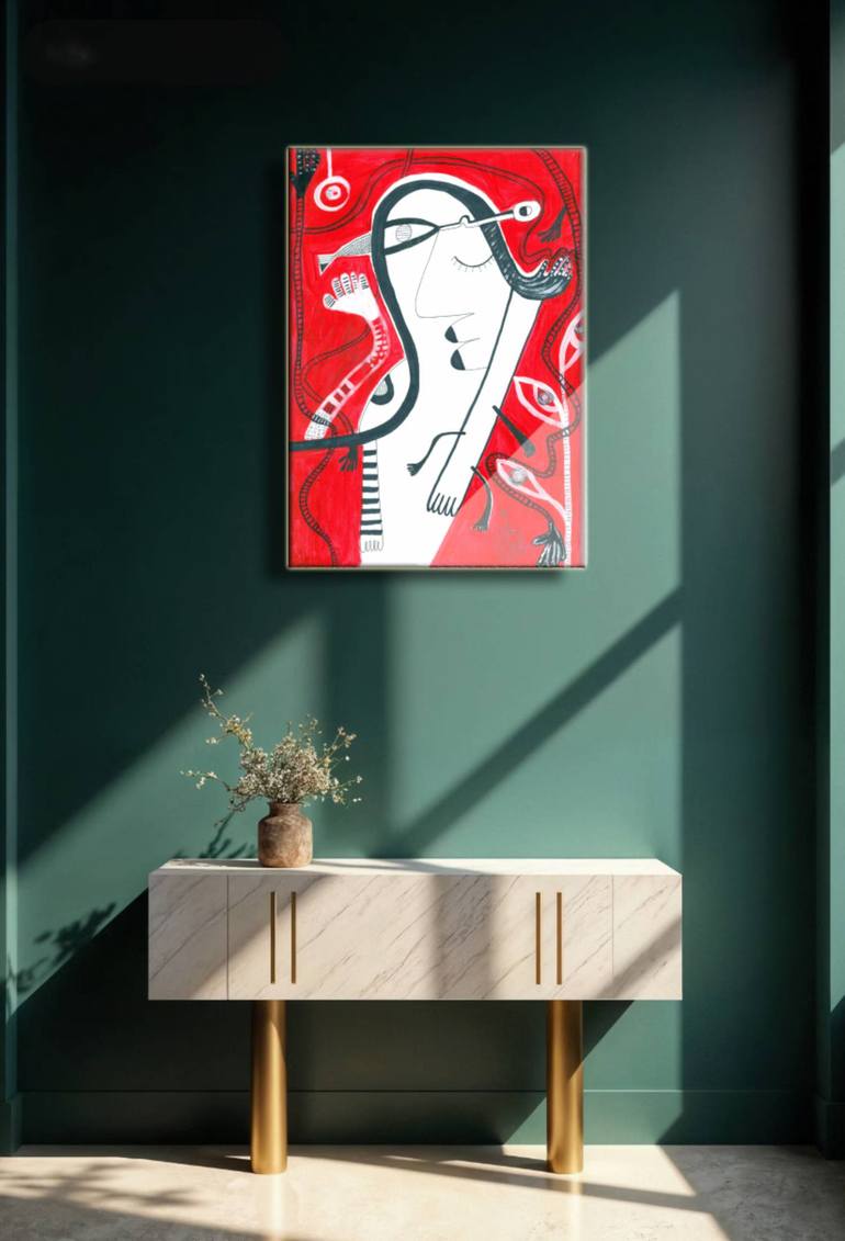 Original Abstract Expressionism Fantasy Mixed Media by Alina Codin