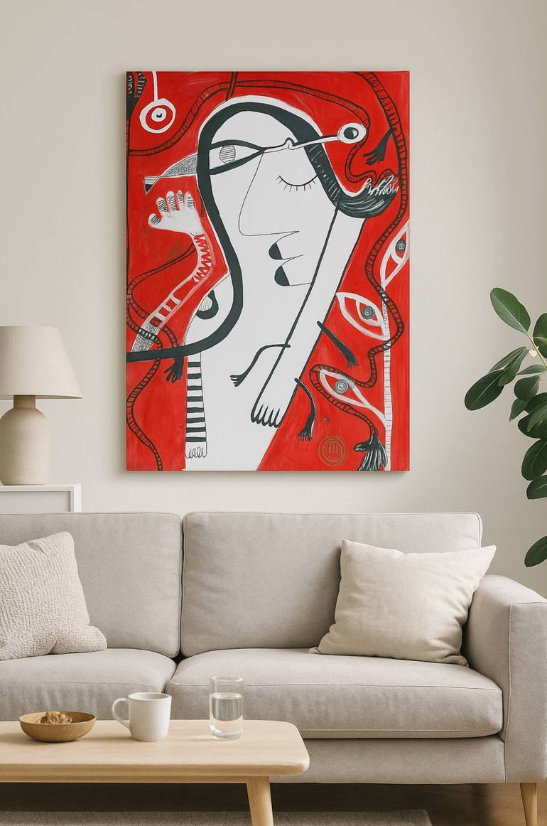 Original Abstract Expressionism Fantasy Mixed Media by Alina Codin