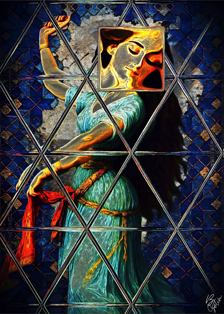 Original Women Digital by Salim Belabbass | Conceptual Art on Paper | The Stolen Face of Mother Earth