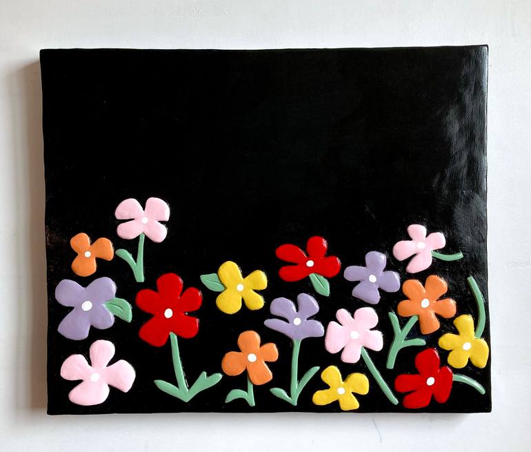 Original Floral Painting by Hugo Castilho | Abstract Art on Canvas | Growing up is suffering, loving is losing, living is smiling