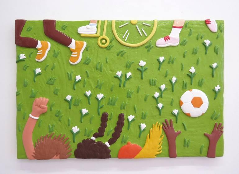 Original Children Painting by Hugo Castilho | Figurative Art on Canvas | Joy of living!