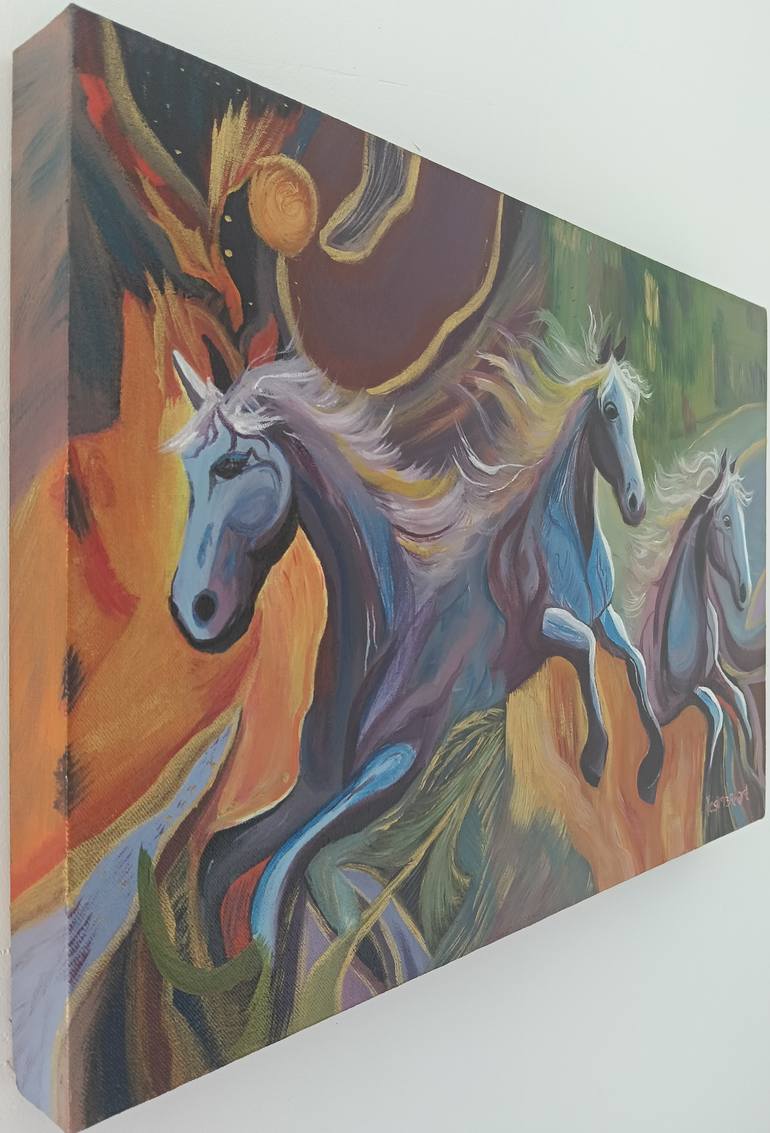 Original Abstract Expressionism Horse Painting by Yessica Maya