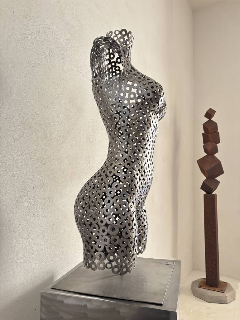 Original Art Deco Abstract Sculpture by Eduardo Eddiart