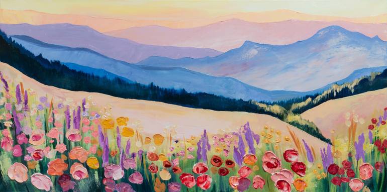 Original Color Field Painting Landscape Painting by Karyna Lupashko