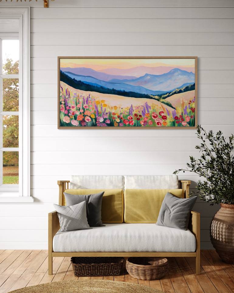 Original Color Field Painting Landscape Painting by Karyna Lupashko