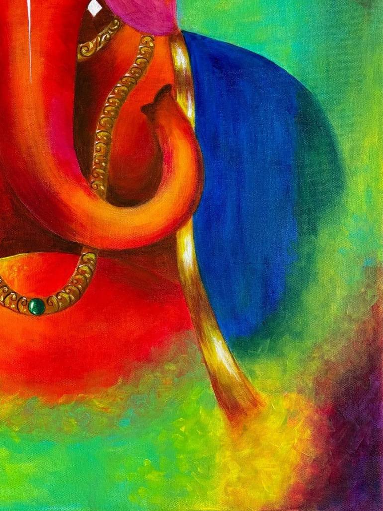 Original Abstract Expressionism Religion Painting by Krishna Kuunjikrishnan