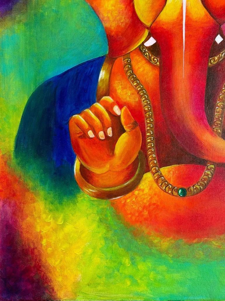 Original Abstract Expressionism Religion Painting by Krishna Kuunjikrishnan