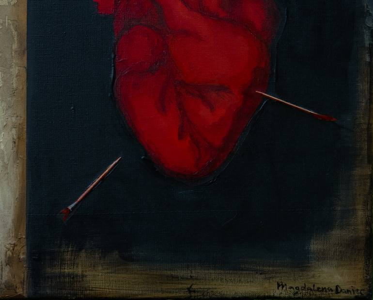 Original Abstract Expressionism Love Painting by Magdalena Daniec