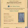 Certificate of Authenticity