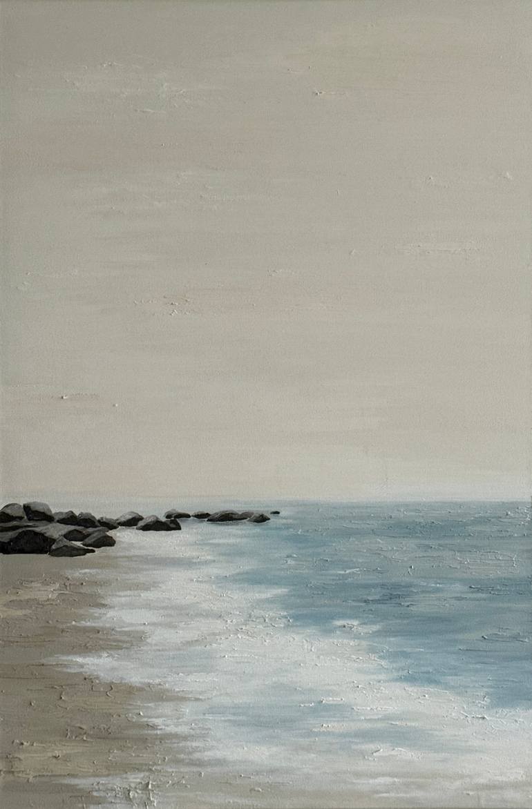 Original Beach Painting by Holly Urkevich  Minimalism Art on Canvas  A Quiet Morning